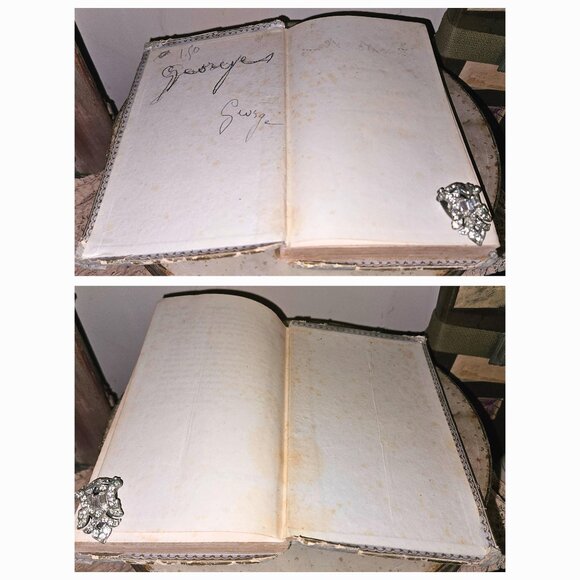 Antique 1851 French Gilded Cartonnage Book Decorative Gilt Romantic Cardboard - Picture 4 of 10